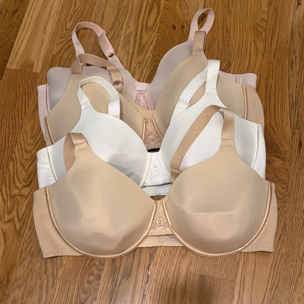 Vanity Fair 4 Pack Beauty Back Full Figure Underwire Bras 44DD Tan White Pink
